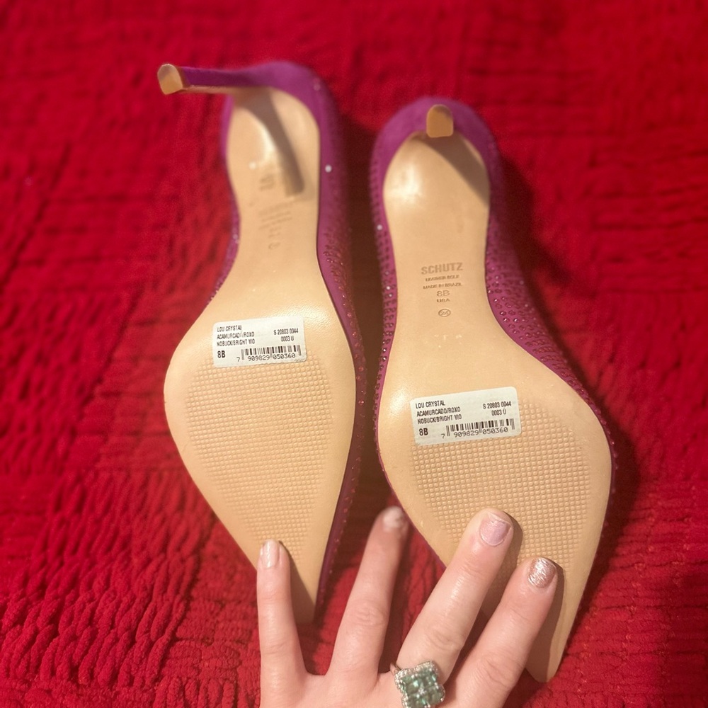 NWT Schutz gorgeous hot sexy magenta pink rhinestone encrusted go get ‘em heels - Picture 14 of 14